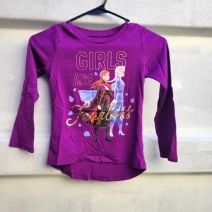 Disney Frozen 2 Anna elsa long sleeve top shirt purple small 6 6x 6/6x